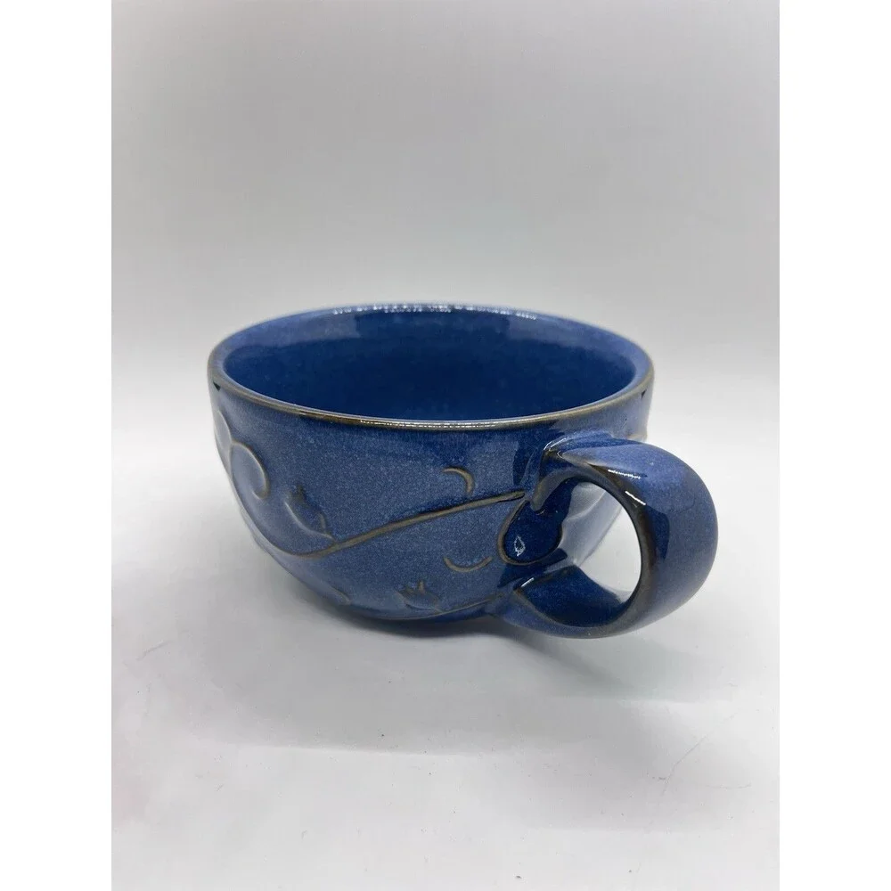 Pier 1 Blue Stoneware Coffee Mug